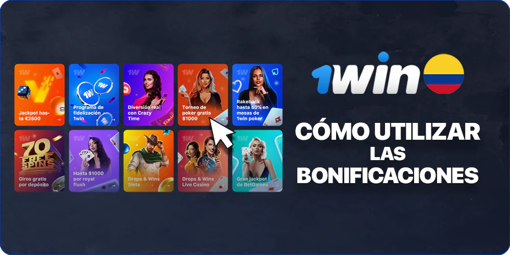 Instrucciones paso a paso para los jugadores colombianos sobre cómo utilizar sus bonos en 1Win